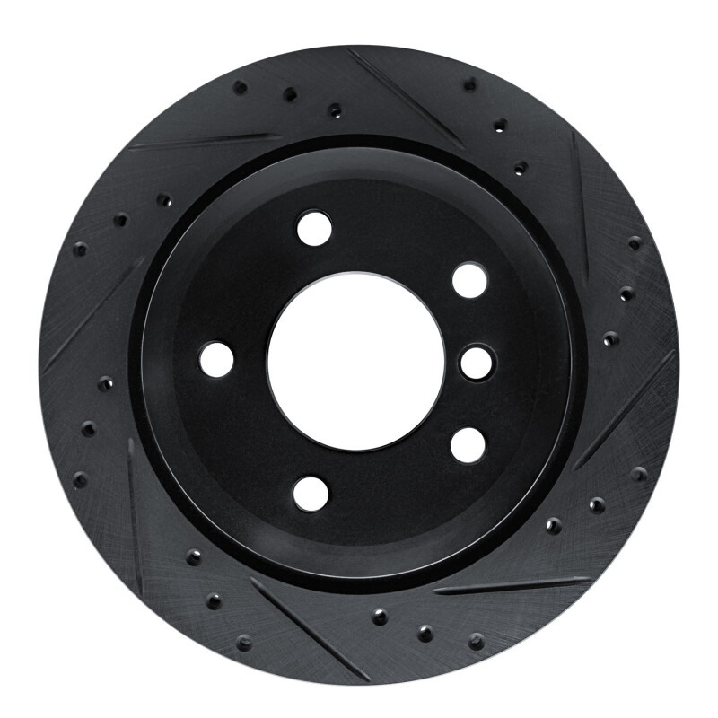 BMW Z4 Brake Rotor (1) - Rear Right - R1 Concepts - Drilled & Slotted - Black - `09-`16